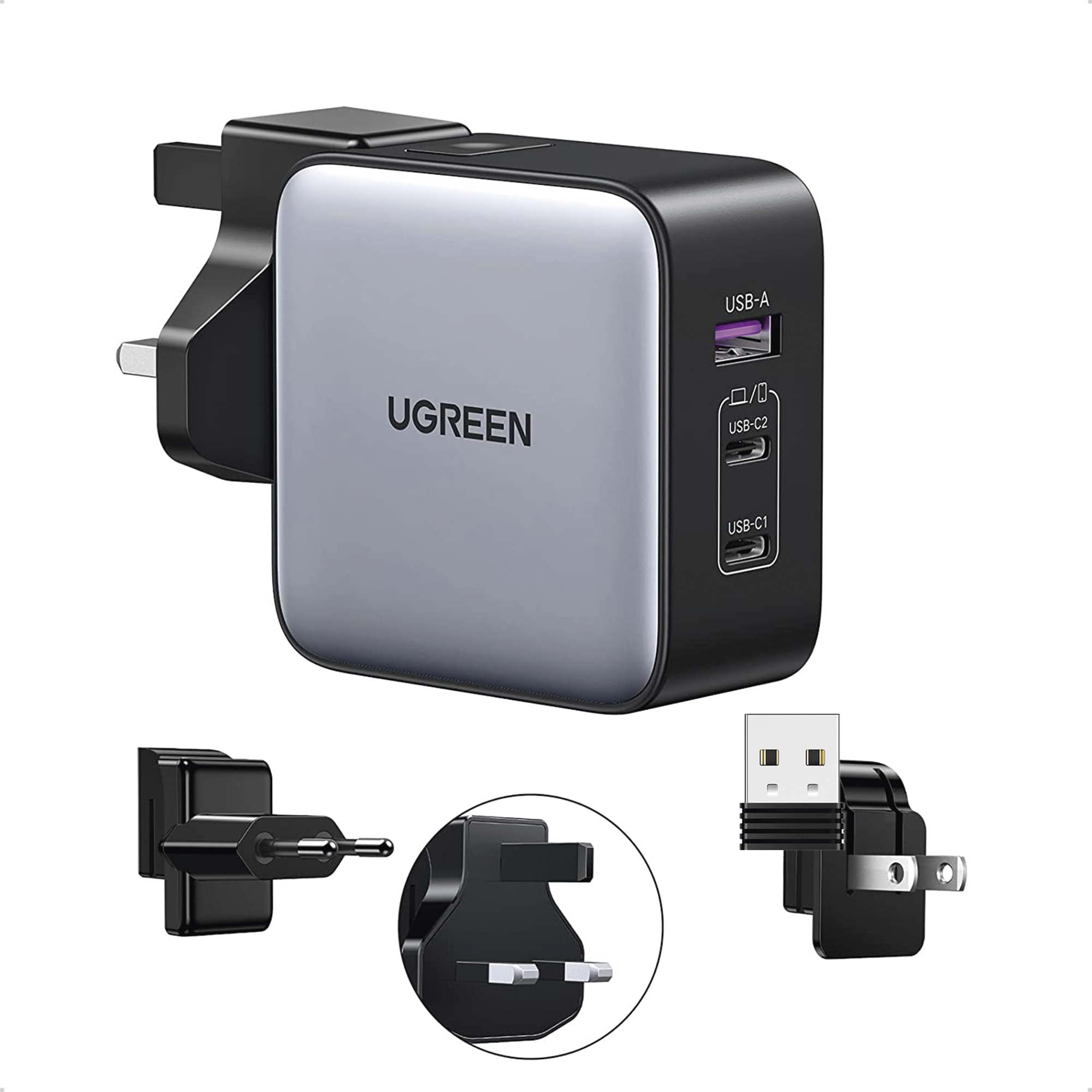 Cargador Universal de Viaje 65W | Contiene 3 Enchufes Internacionales (EU/UK/US) | Serie Nexode | 3 Puertos de Carga Rápida | 2 USB-C | 1 USB-A | Tecnología GaN II | PD 3.0 | QC 4.0 | Carga Inteligente | Carcasa Ignifuga Cargador Universal de Viaje 65W | Contiene 3 Enchufes Internacionales (EU/UK/US) | Serie Nexode | 3 Puertos de Carga Rápida | 2 USB-C | 1 USB-A | Tecnología GaN II | PD 3.0 | QC 4.0 | Carga Inteligente | Carcasa Ignifuga